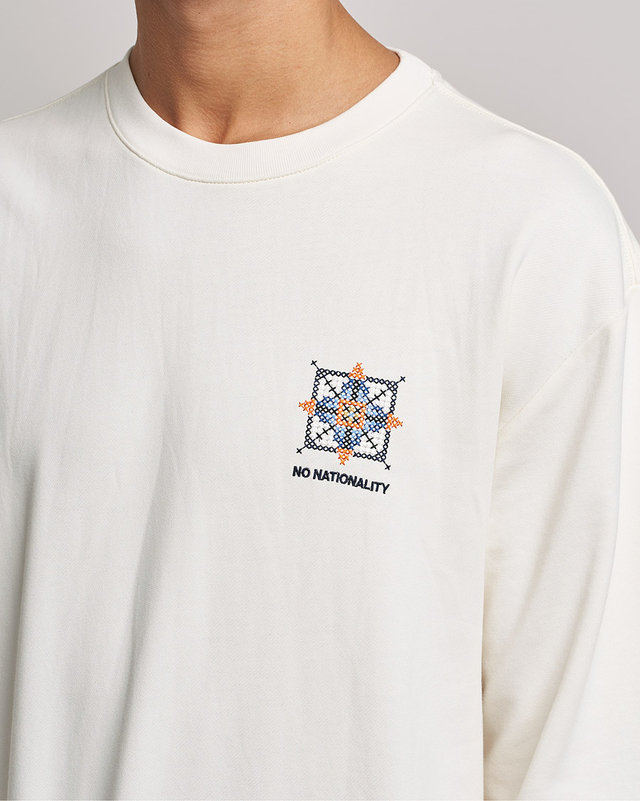 Herr | T-Shirts | NN07 | Alan Heavy Logo Long Sleeve T-Shirt Off White