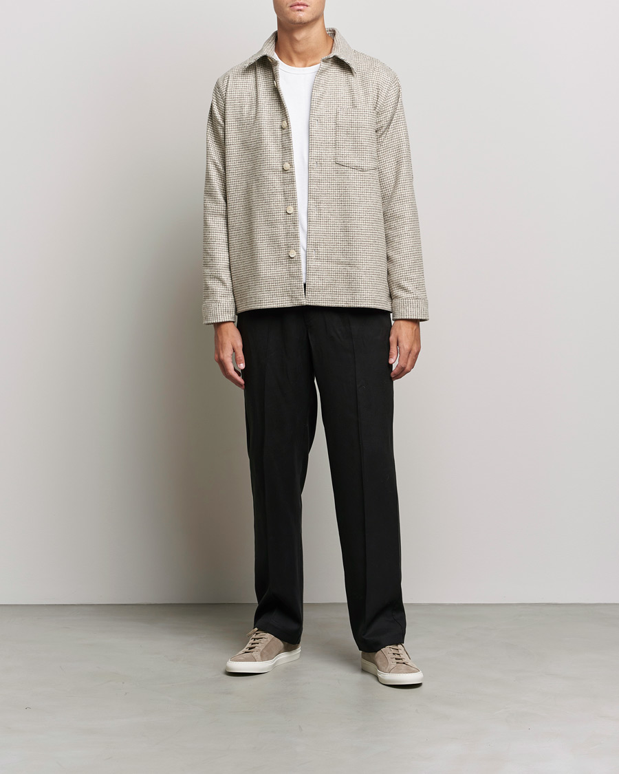 Herr | Skjortjackor | NN07 | Peter Houndstooth Overshirt Grey Check