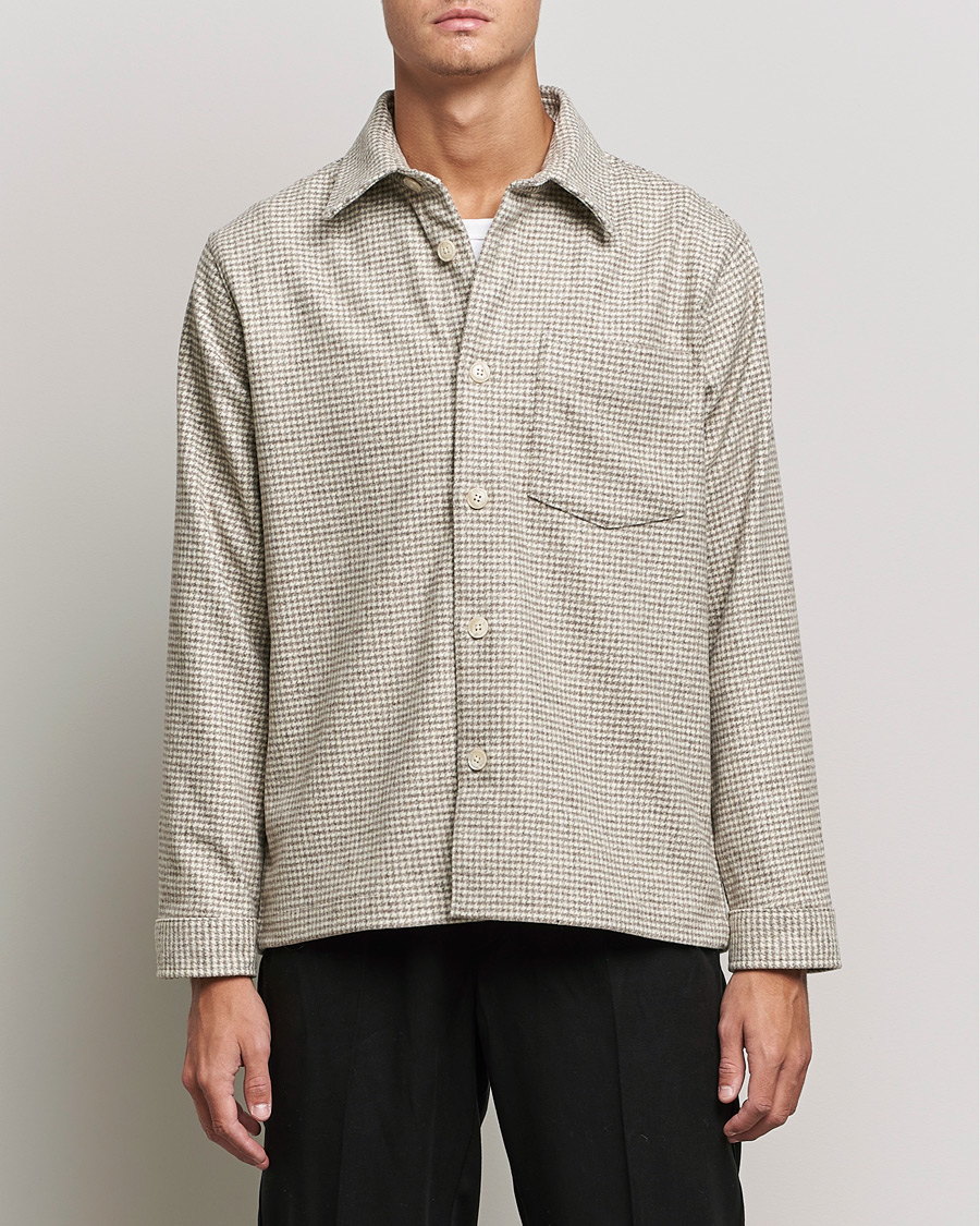 Herr | Skjortor | NN07 | Peter Houndstooth Overshirt Grey Check