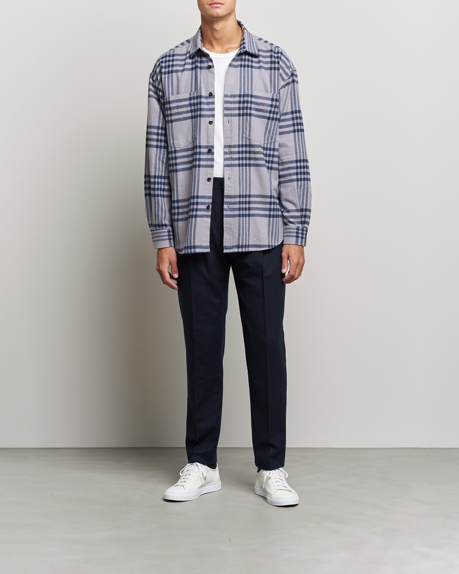 Herr | Skjortor | NN07 | Deon Checked Shirt Grey/Blue