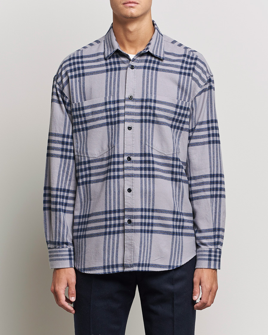 Herr | Skjortor | NN07 | Deon Checked Shirt Grey/Blue