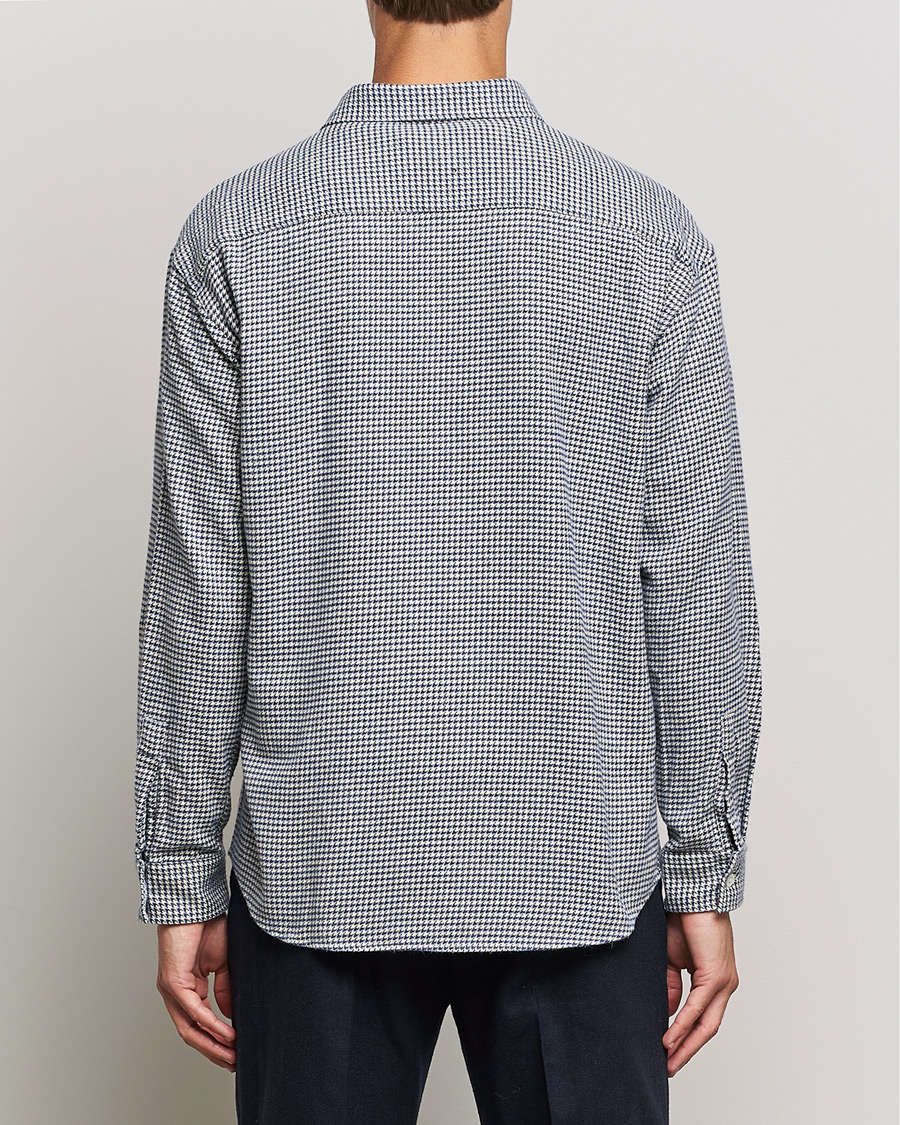 Herr | Skjortor | NN07 | Deon Houndstooth Shirt Blue/White