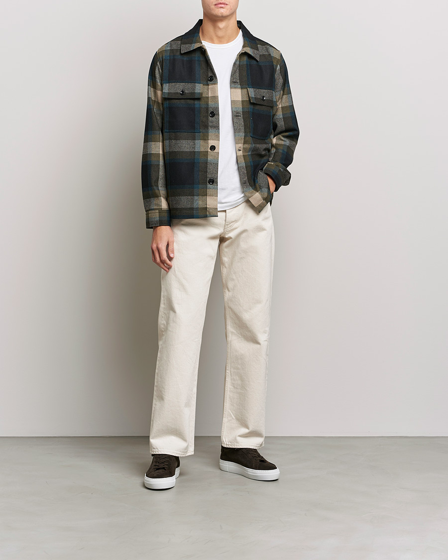 Herr | Casual | NN07 | Wilas Checked Overshirt Camel/Navy
