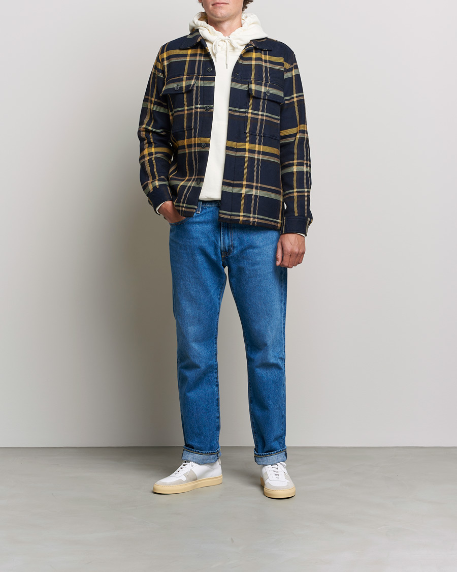 Herr | Skjortor | NN07 | Wilas Checked Overshirt Navy/Yellow