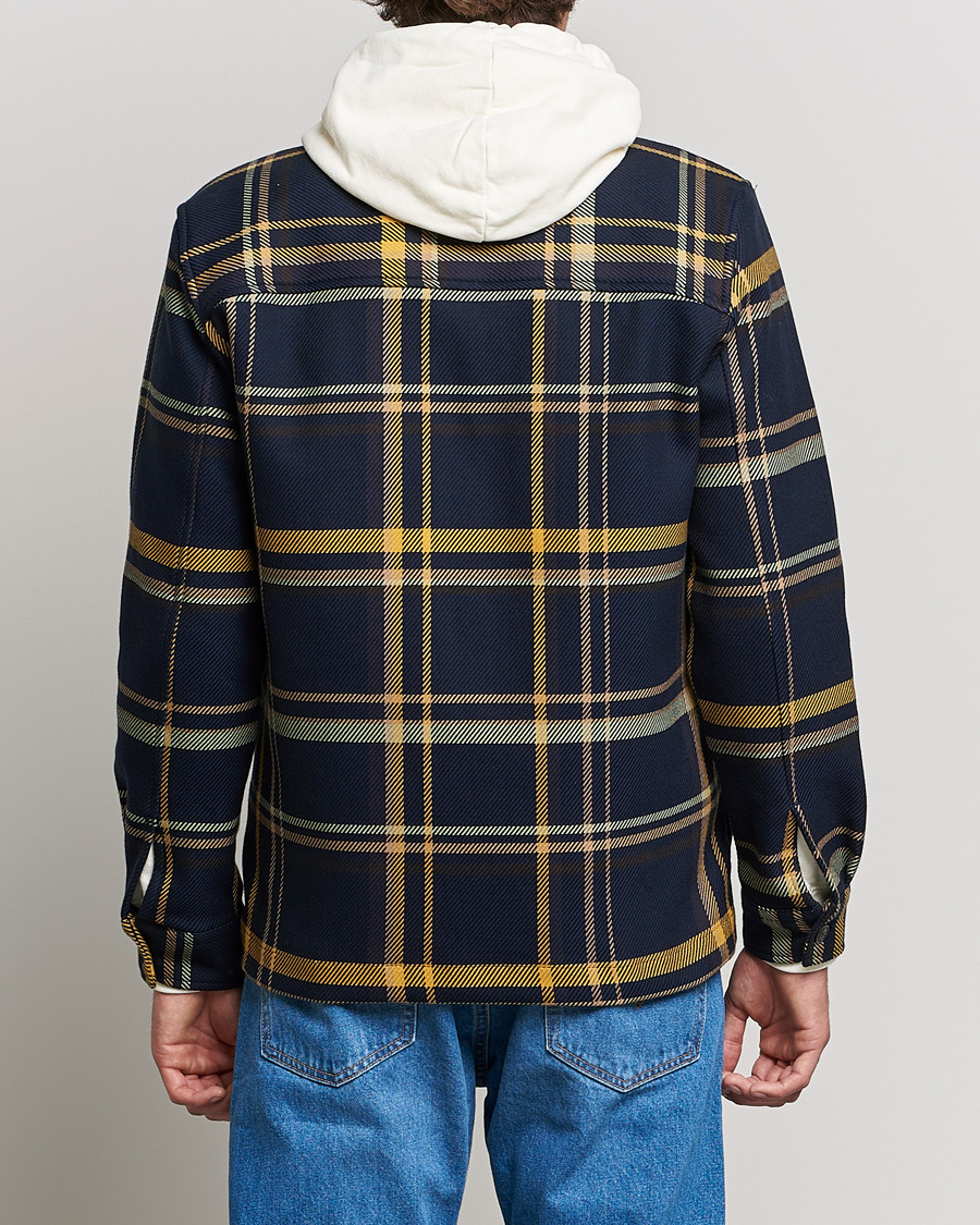 Herr | Skjortor | NN07 | Wilas Checked Overshirt Navy/Yellow
