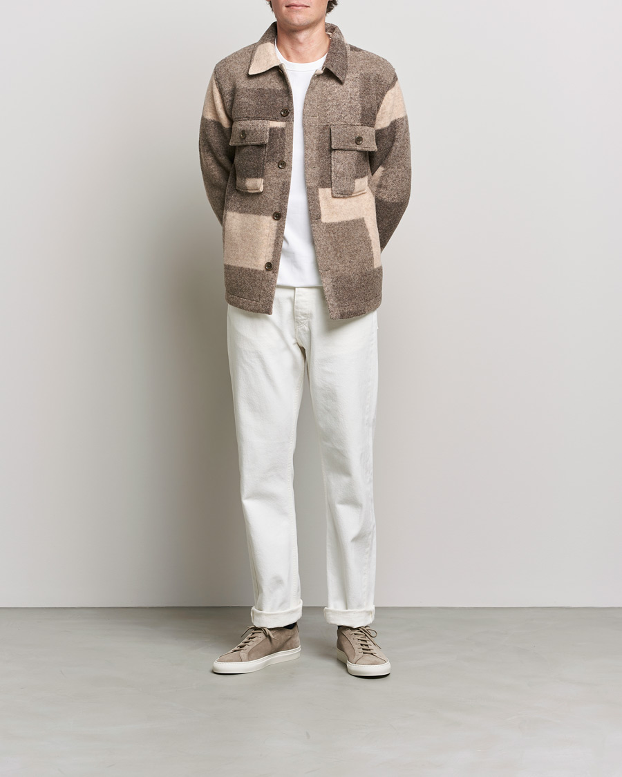 Herr | Jackor | NN07 | Wilas Checked Shirt Jacket Camel