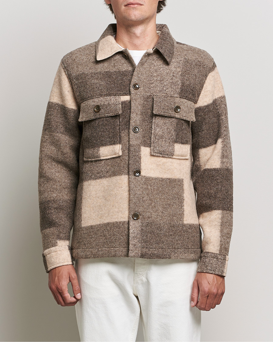Herr | Jackor | NN07 | Wilas Checked Shirt Jacket Camel