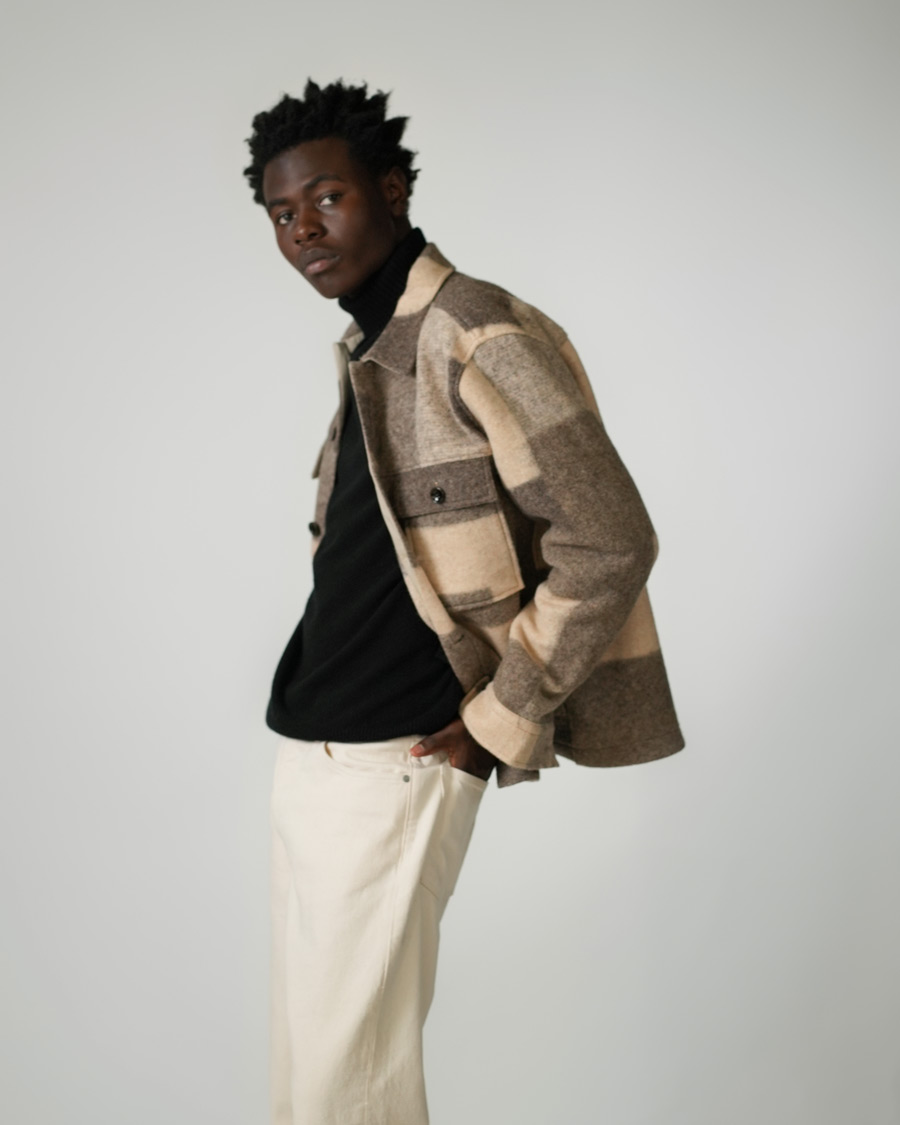 Herr | Jackor | NN07 | Wilas Checked Shirt Jacket Camel