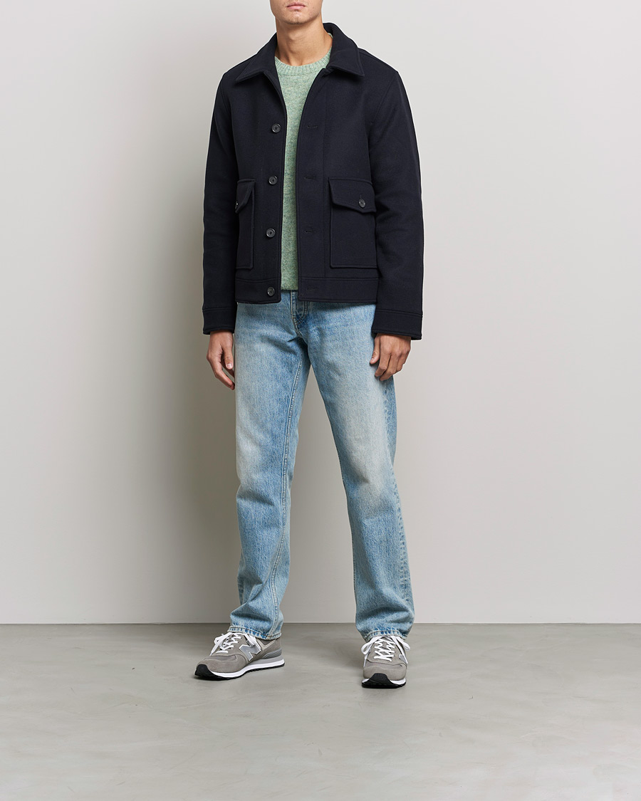 Herr | Jackor | NN07 | Julius Wool Flight Jacket Navy