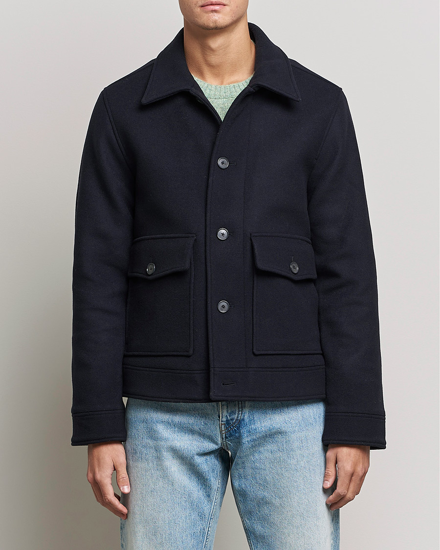 Herr | Jackor | NN07 | Julius Wool Flight Jacket Navy