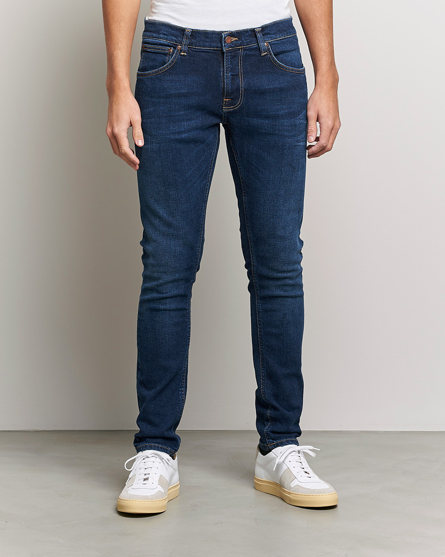 Herr | Blå jeans | Nudie Jeans | Tight Terry Organic Jeans Dark Steel