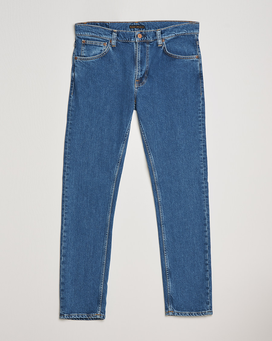 Herr | Jeans | Nudie Jeans | Lean Dean Organic Jeans Plain Stone Blue