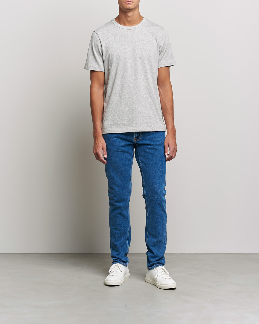 Herr | Jeans | Nudie Jeans | Lean Dean Organic Jeans Plain Stone Blue
