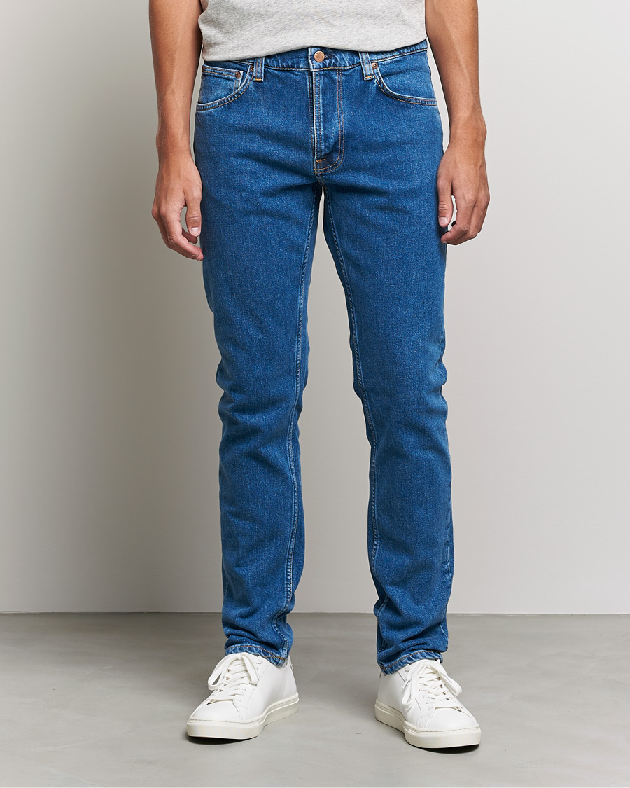 Herr | Jeans | Nudie Jeans | Lean Dean Organic Jeans Plain Stone Blue