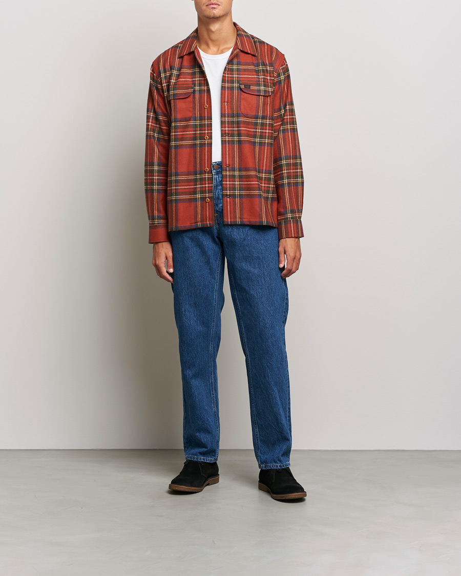 Herr | Skjortor | Nudie Jeans | Sten Wool Tartan Check Shirt Poppy Red