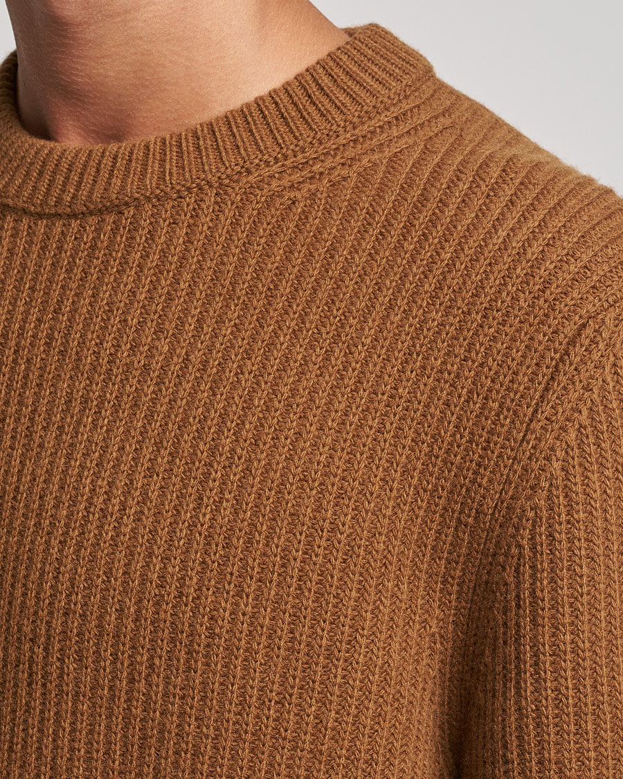 Herr | Tröjor | Nudie Jeans | August Wool Rib Knitted Sweater Oak