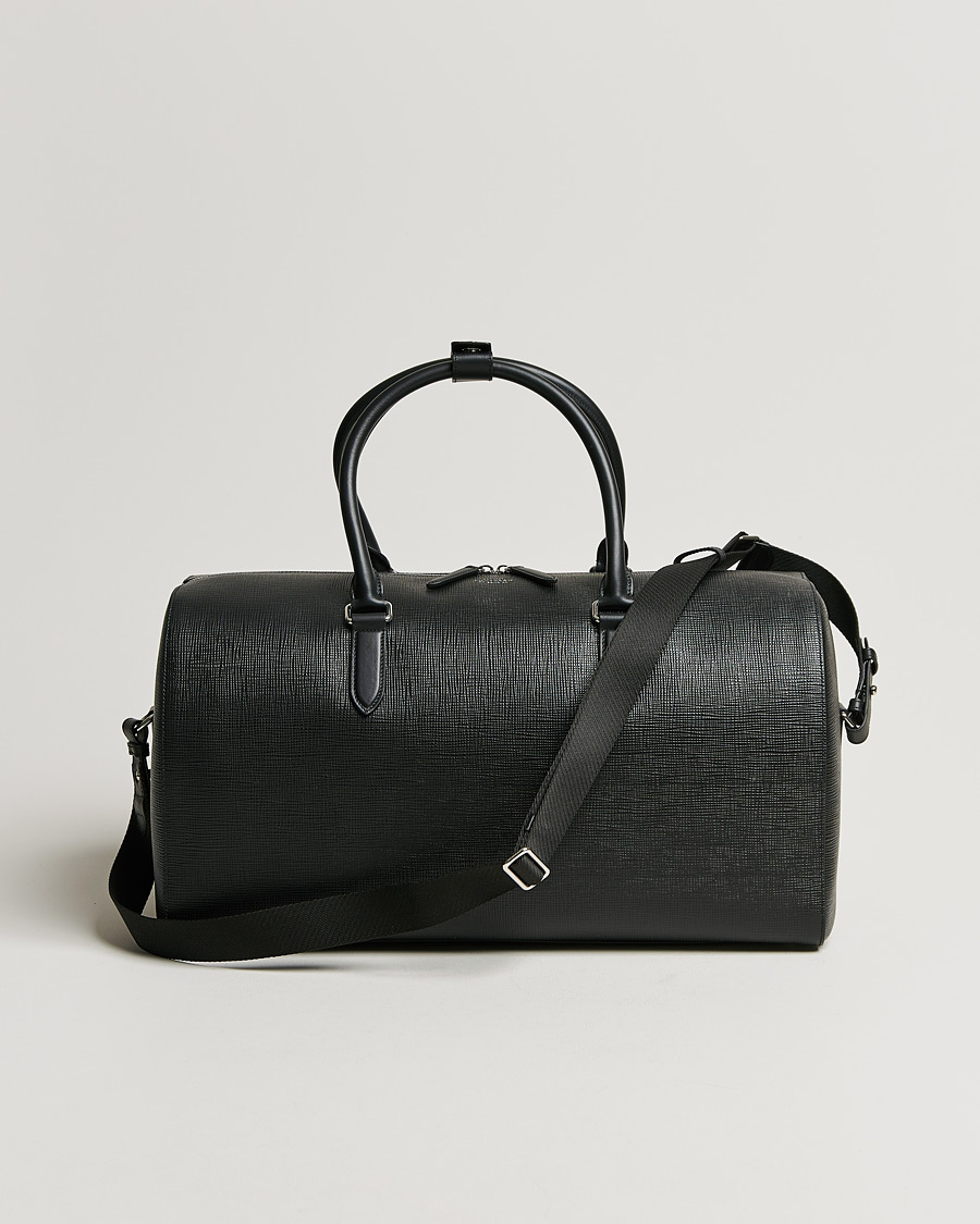 Herr | Smythson Panama Leather Weekendbag Black | Smythson | Panama Leather Weekendbag Black