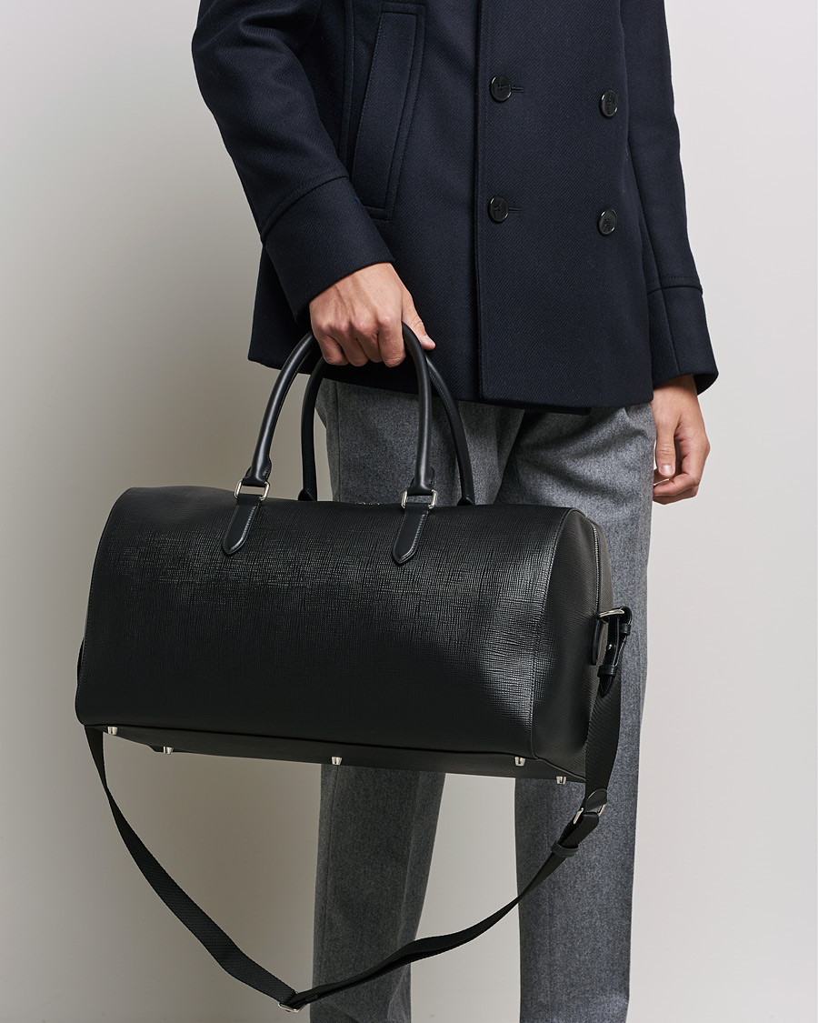 Herr | Weekendbags | Smythson | Panama Leather Weekendbag Black