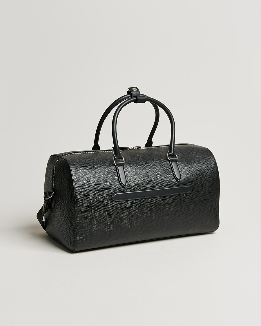 Herr | Smythson Panama Leather Weekendbag Black | Smythson | Panama Leather Weekendbag Black