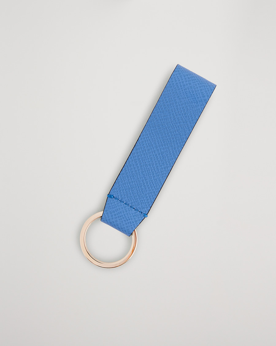 Herr | Nyckelringar | Smythson | Panama Leather Keyring Nile Blue