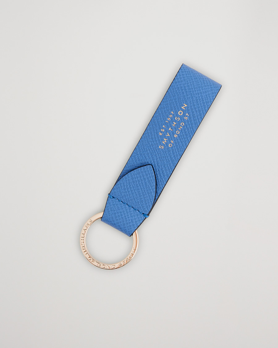 Herr | Nyckelringar | Smythson | Panama Leather Keyring Nile Blue