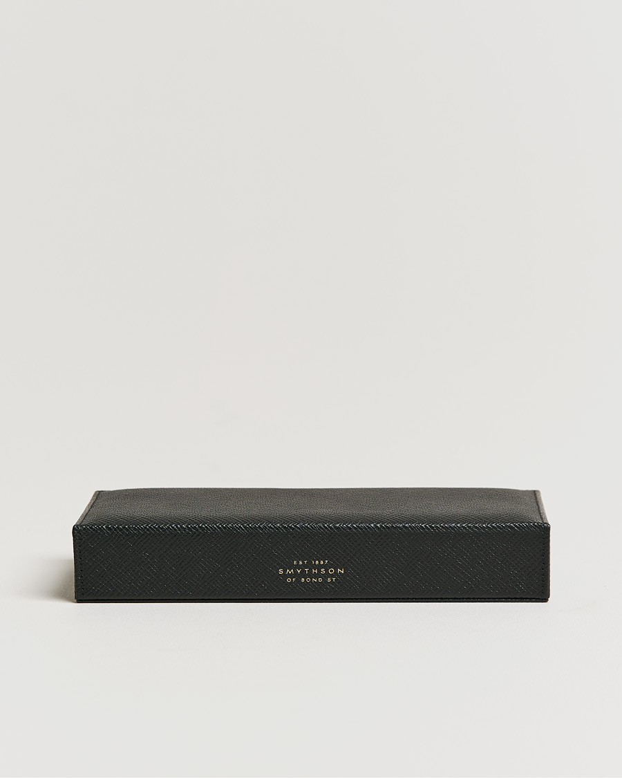 Herr | Smythson Panama Cufflink Box Black | Smythson | Panama Cufflink Box Black