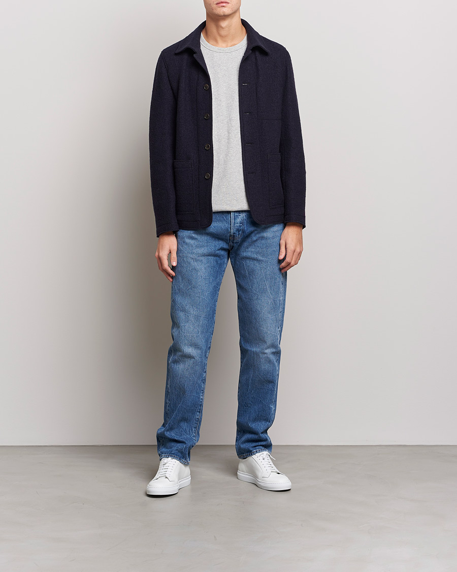 Herr | Kavajer | Tiger of Sweden | Gio Knitted Wool Blazer Light Ink