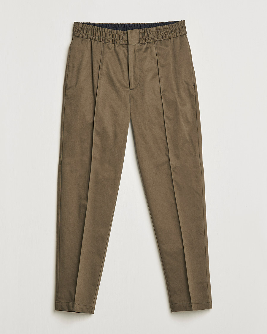 Herr | Byxor | Tiger of Sweden | Sosa Brushed Satin Trouser Olive Extreme