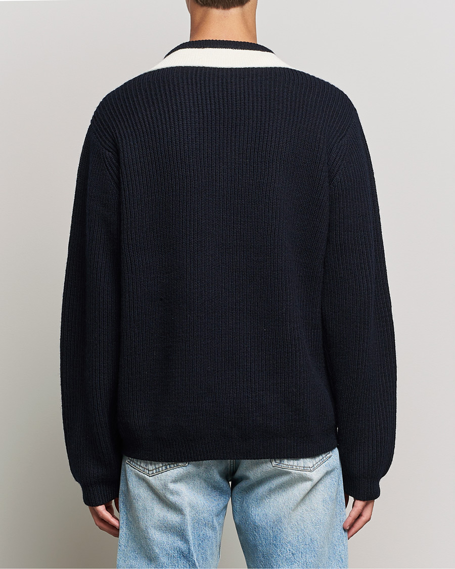 Herr | Tröjor | Tiger of Sweden | Puck Wool Sweater Light Ink
