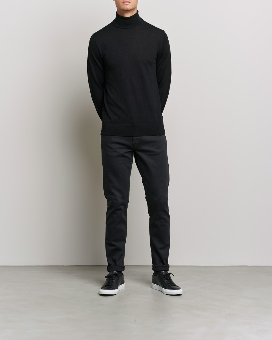 Herr | Tröjor | Tiger of Sweden | Neville Extra Fine Merino Polo Black