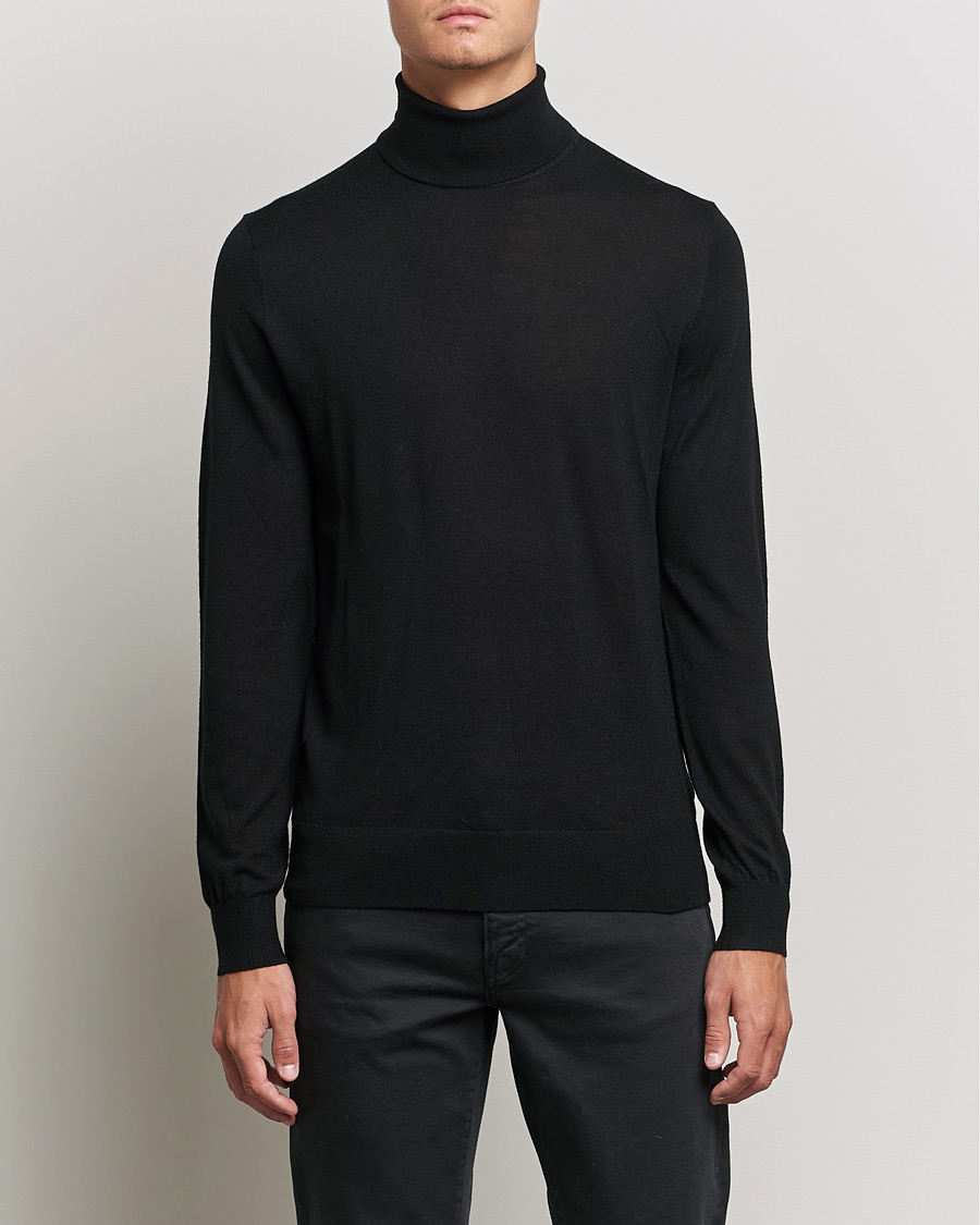 Herr | Tröjor | Tiger of Sweden | Neville Extra Fine Merino Polo Black