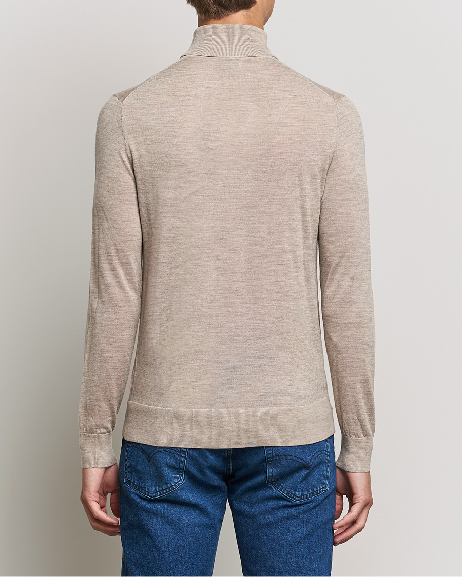 Herr | Tröjor | Tiger of Sweden | Neville Extra Fine Merino Polo Beige Melange