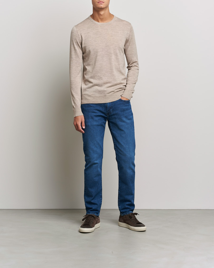 Herr | Tröjor | Tiger of Sweden | Nichols Extra Fine Merino Crew Neck Beige Melange