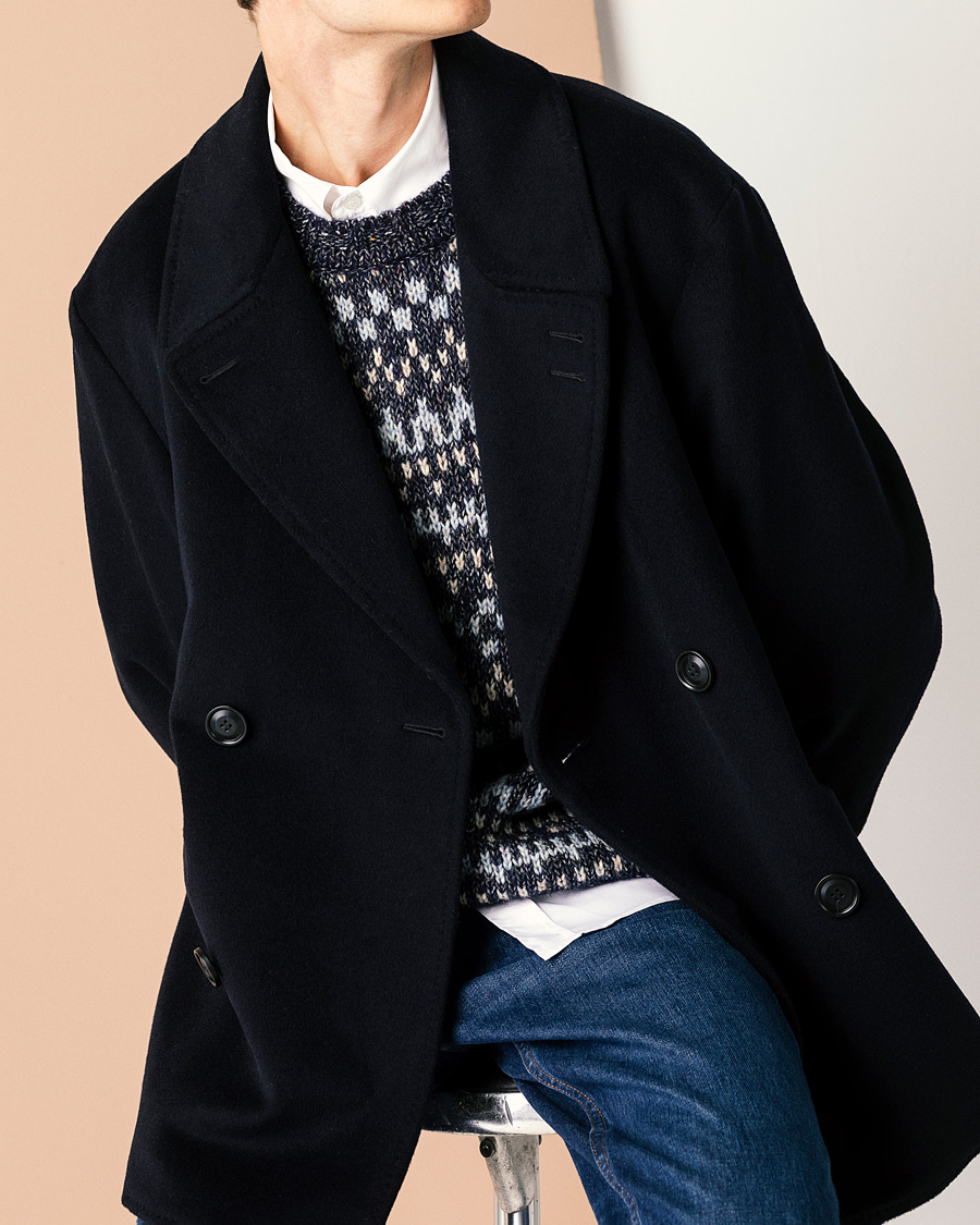 Herr | Jackor | Tiger of Sweden | Eerik Wool Peacoat Light Ink