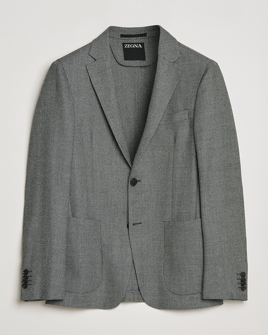 Herr | Kavajer | Zegna | Unconstructed Wool Blazer Light Grey
