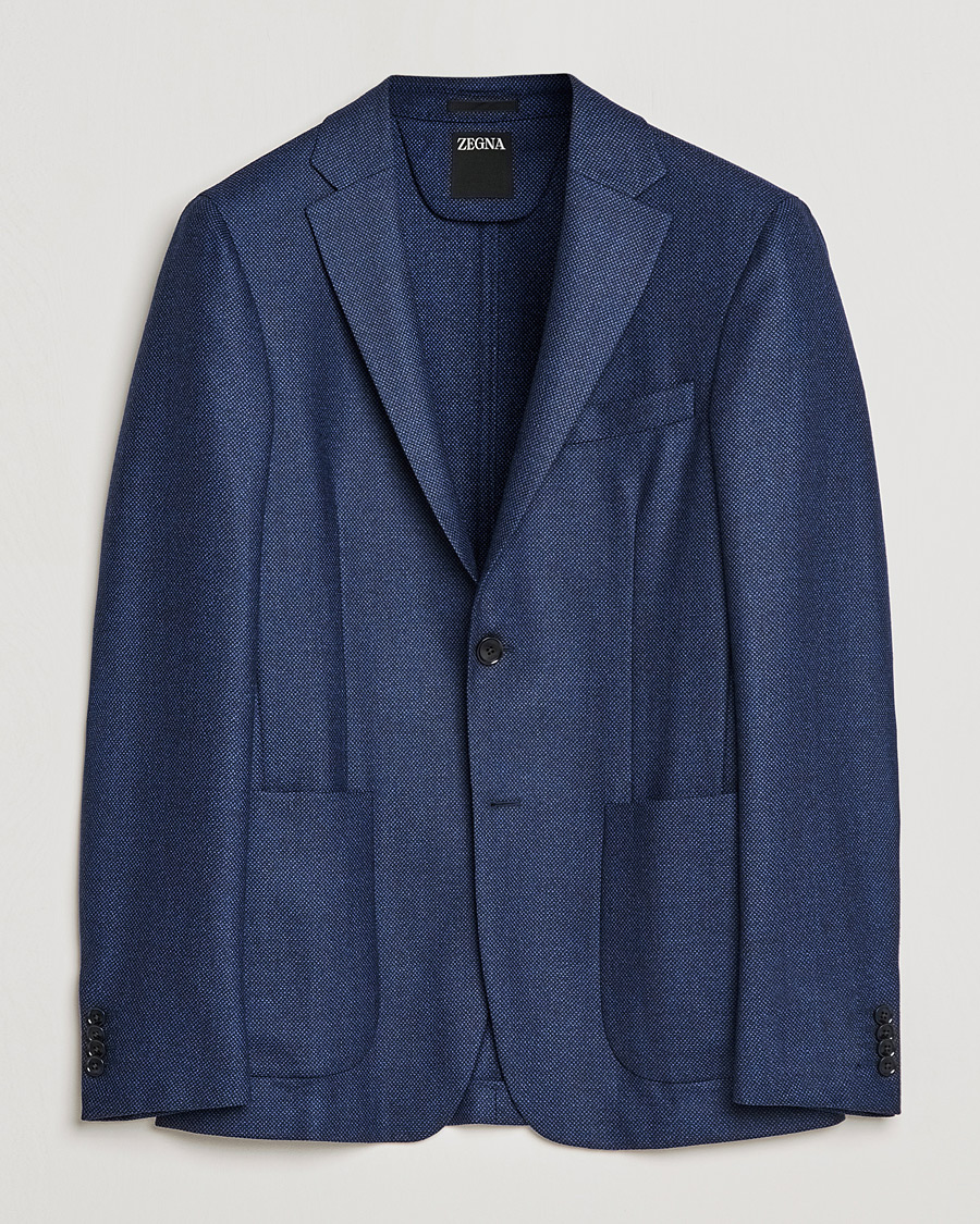 Herr | Kavajer | Zegna | Unconstructed Wool Blazer Dark Blue