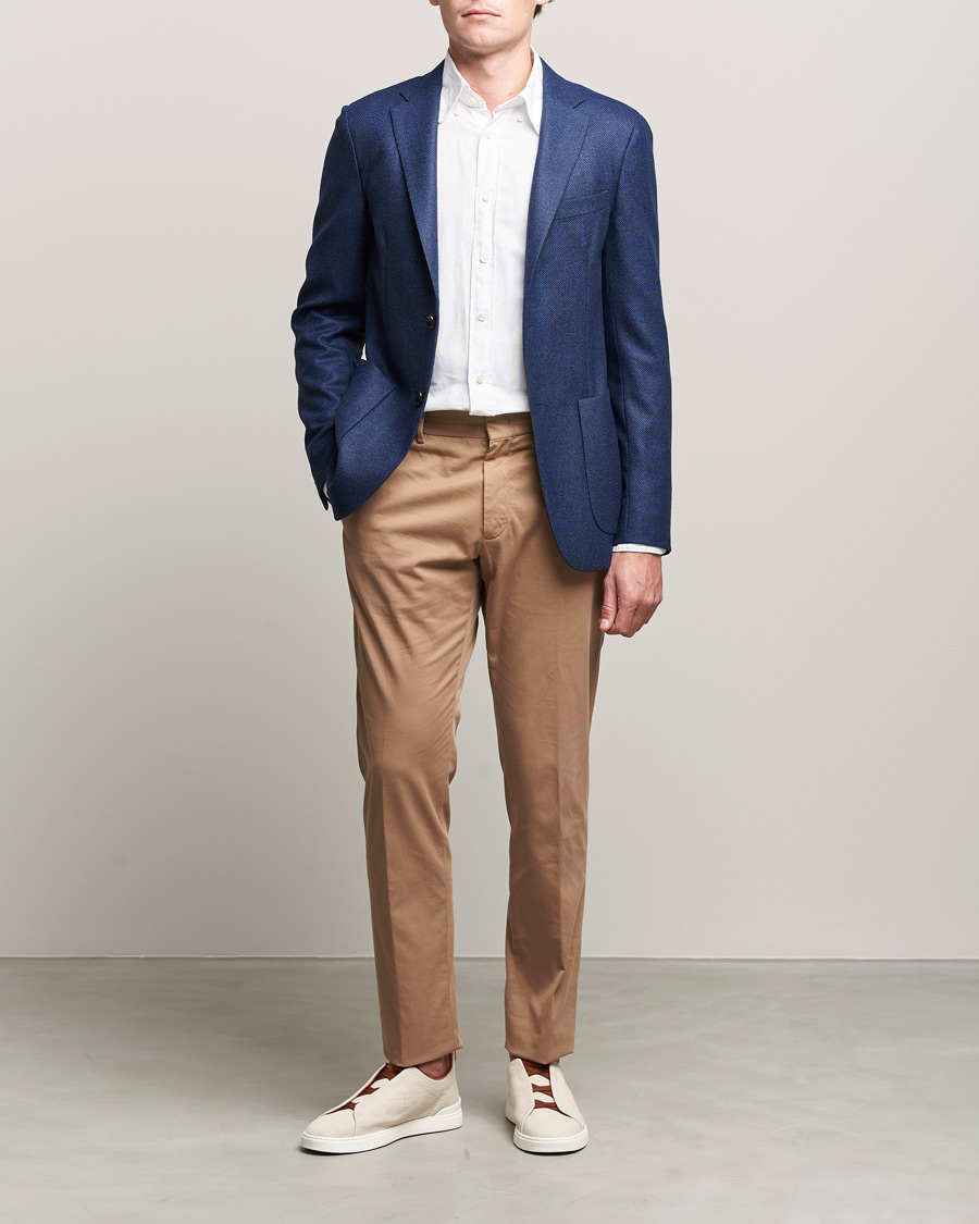 Herr | Kavajer | Zegna | Unconstructed Wool Blazer Dark Blue