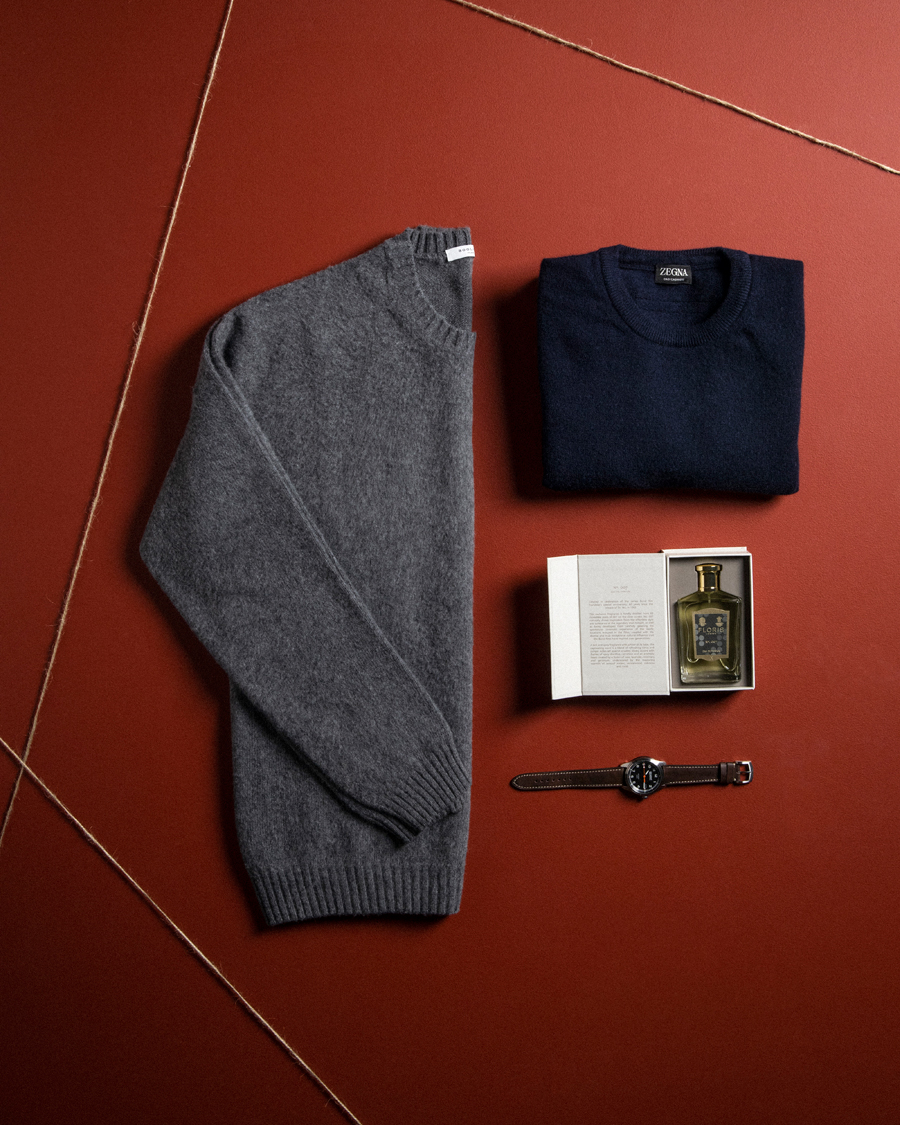 Herr | Tröjor | Zegna | Oasi Cashmere Crew Neck Navy