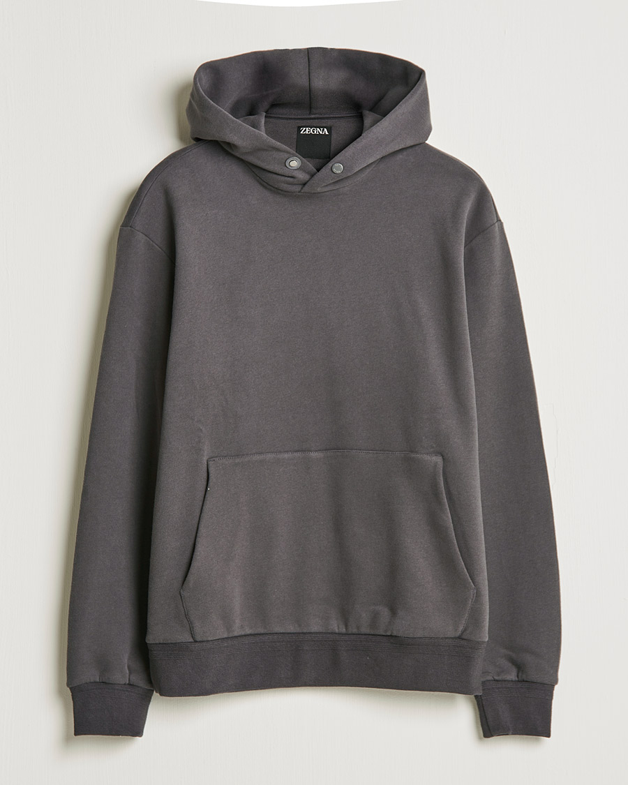 Herr | Tröjor | Zegna | Cotton/Cashmere Hoodie Heather Grey