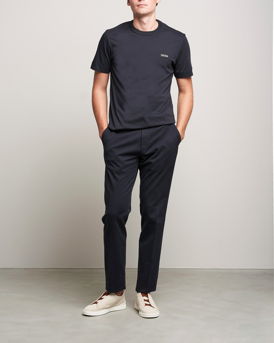 Herr | Kortärmade t-shirts | Zegna | Premium Cotton T-Shirt Navy
