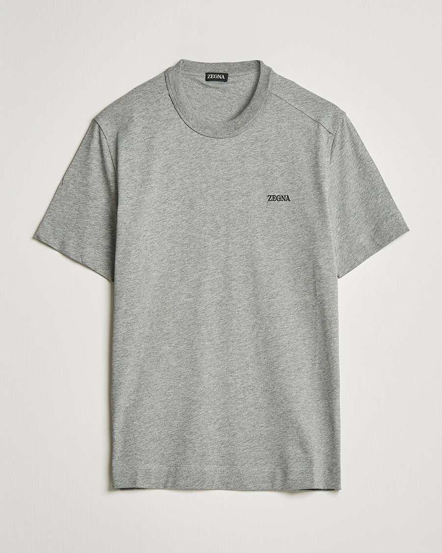 Herr | T-Shirts | Zegna | Premium Cotton T-Shirt Grey Melange