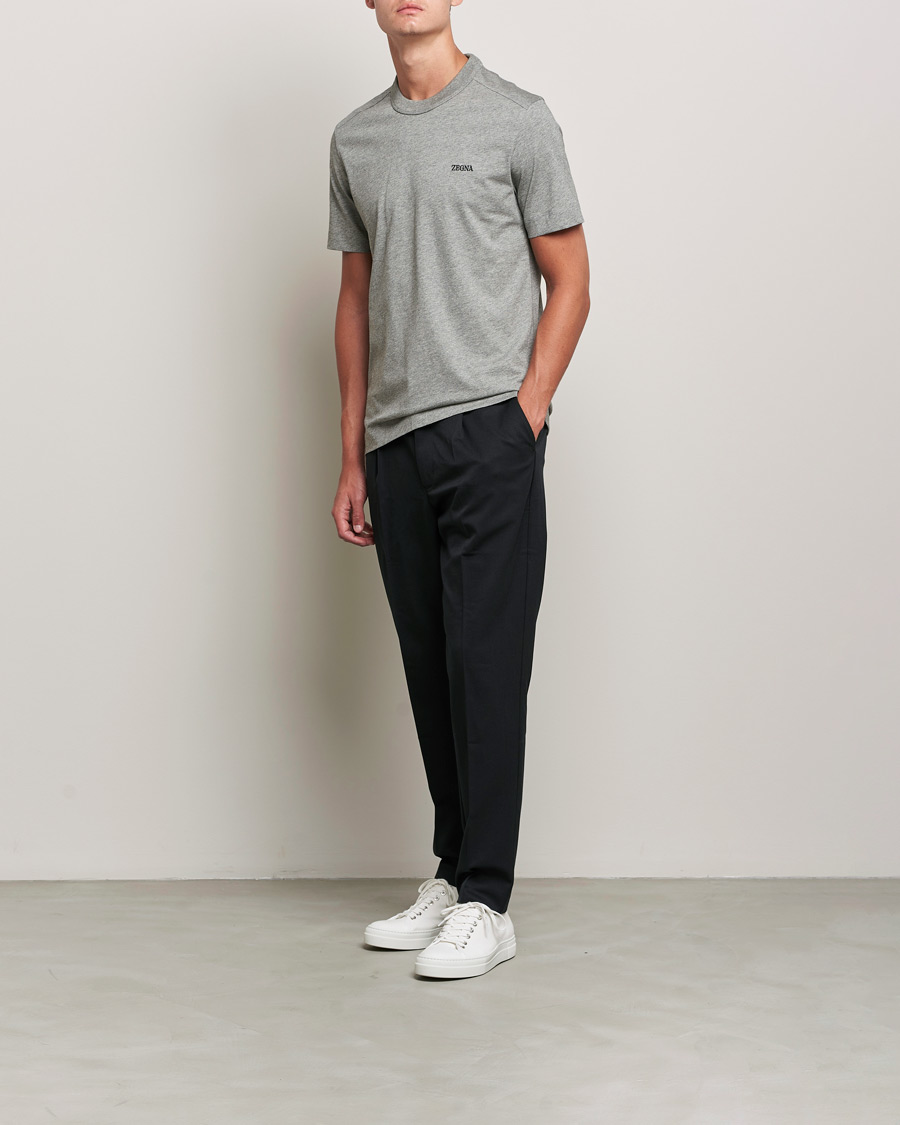 Herr | T-Shirts | Zegna | Premium Cotton T-Shirt Grey Melange