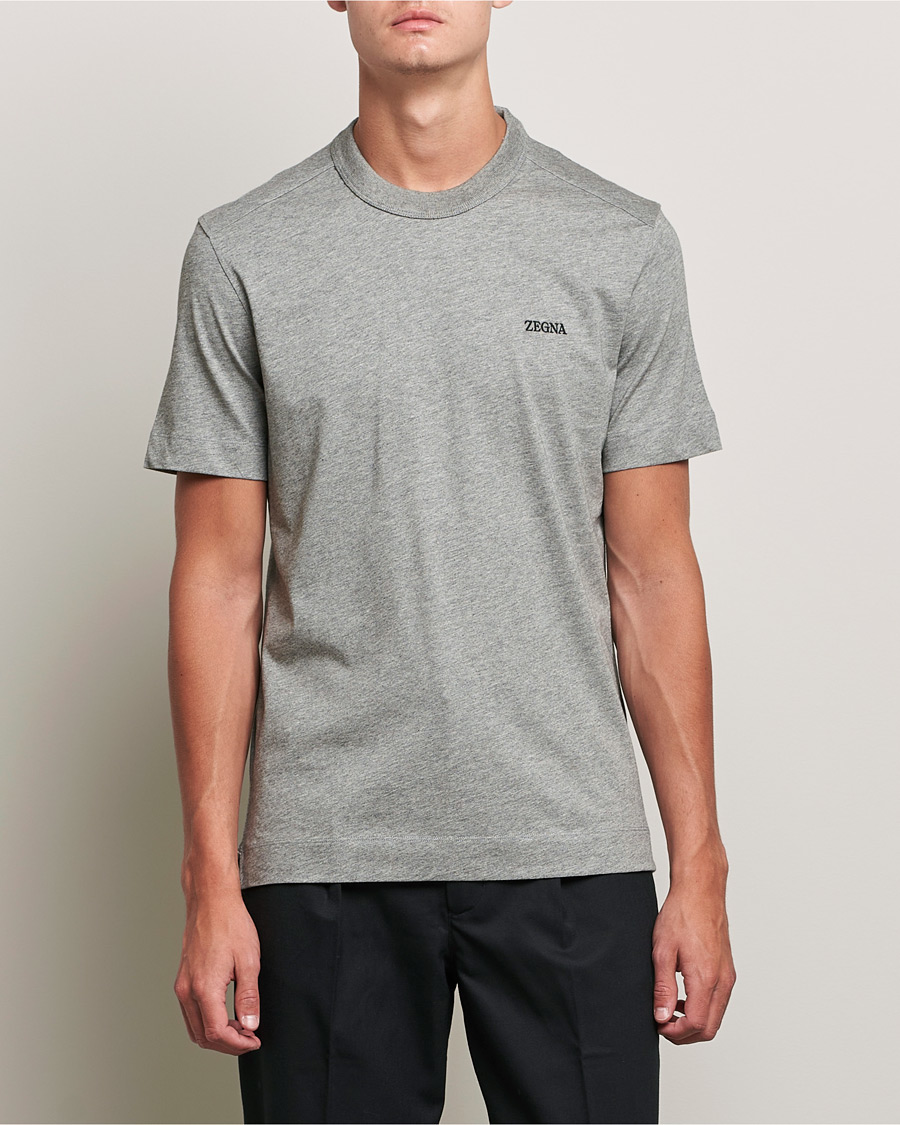 Herr | Zegna | Zegna | Premium Cotton T-Shirt Grey Melange