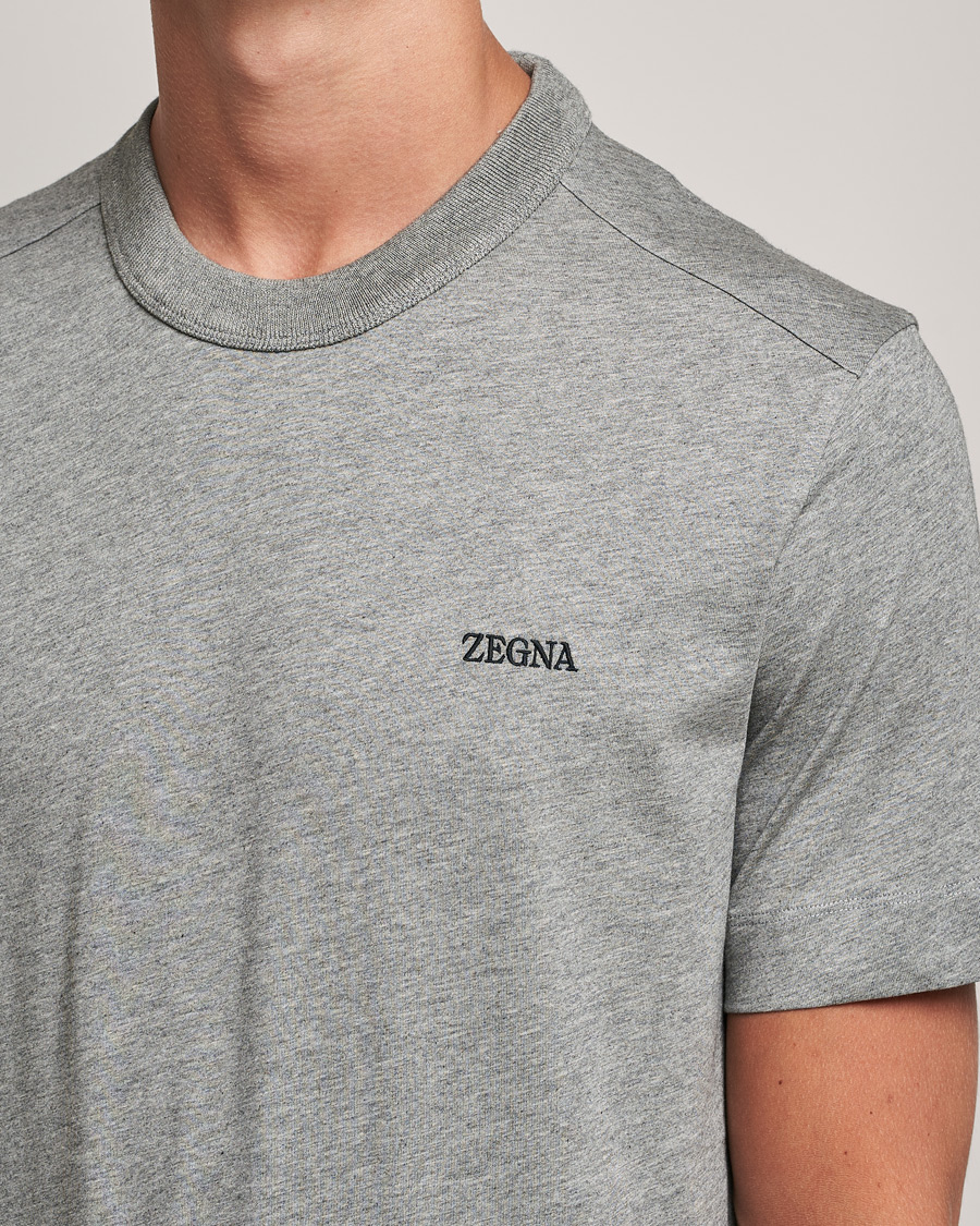 Herr | T-Shirts | Zegna | Premium Cotton T-Shirt Grey Melange