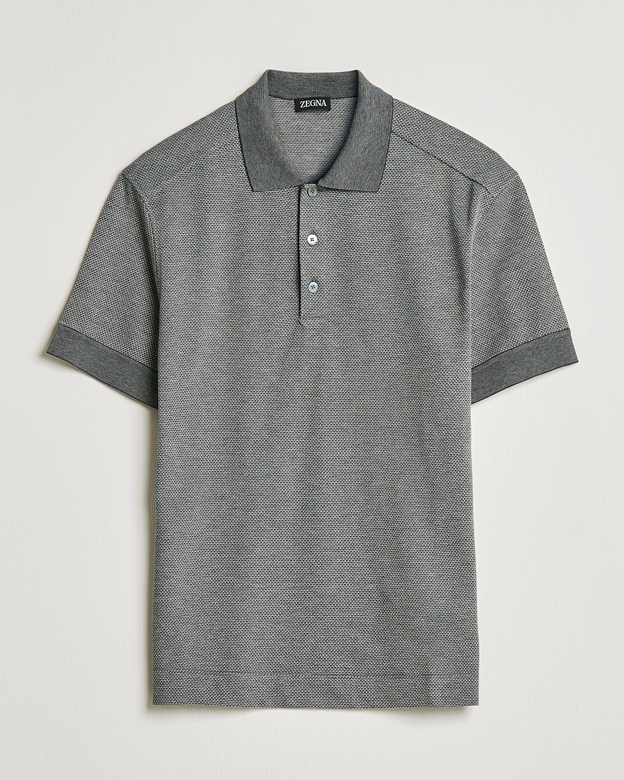 Herr | Pikéer | Zegna | Cotton/Silk Short Sleeve Polo Grey