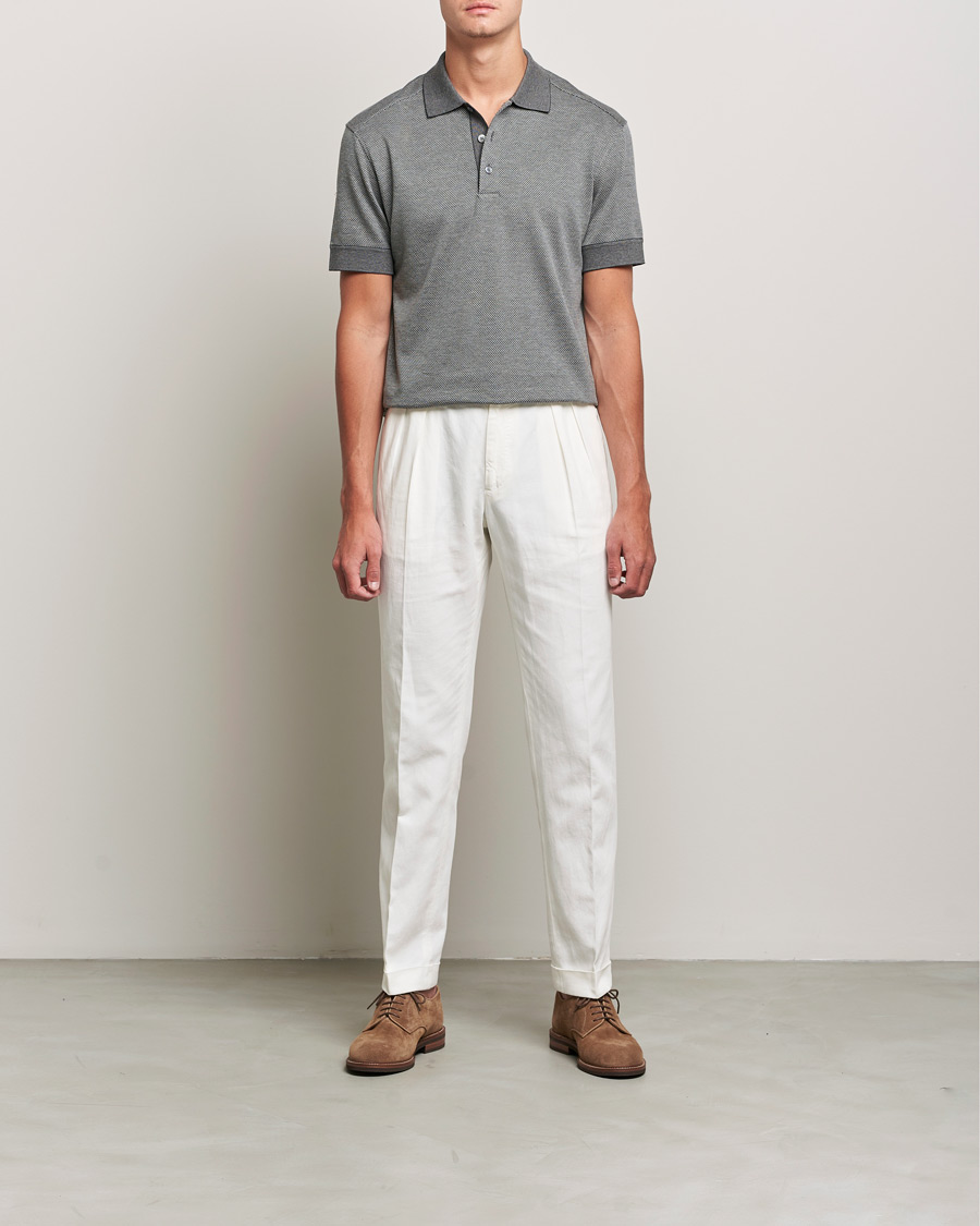 Herr | Pikéer | Zegna | Cotton/Silk Short Sleeve Polo Grey