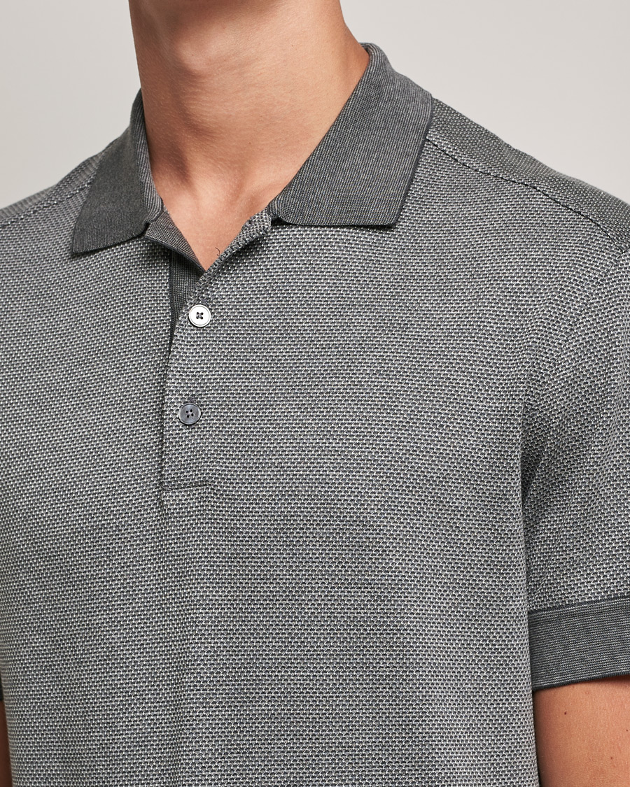 Herr | Pikéer | Zegna | Cotton/Silk Short Sleeve Polo Grey
