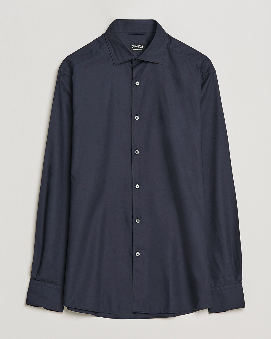 Herr | Skjortor | Zegna | Premium Cotton Shirt Navy