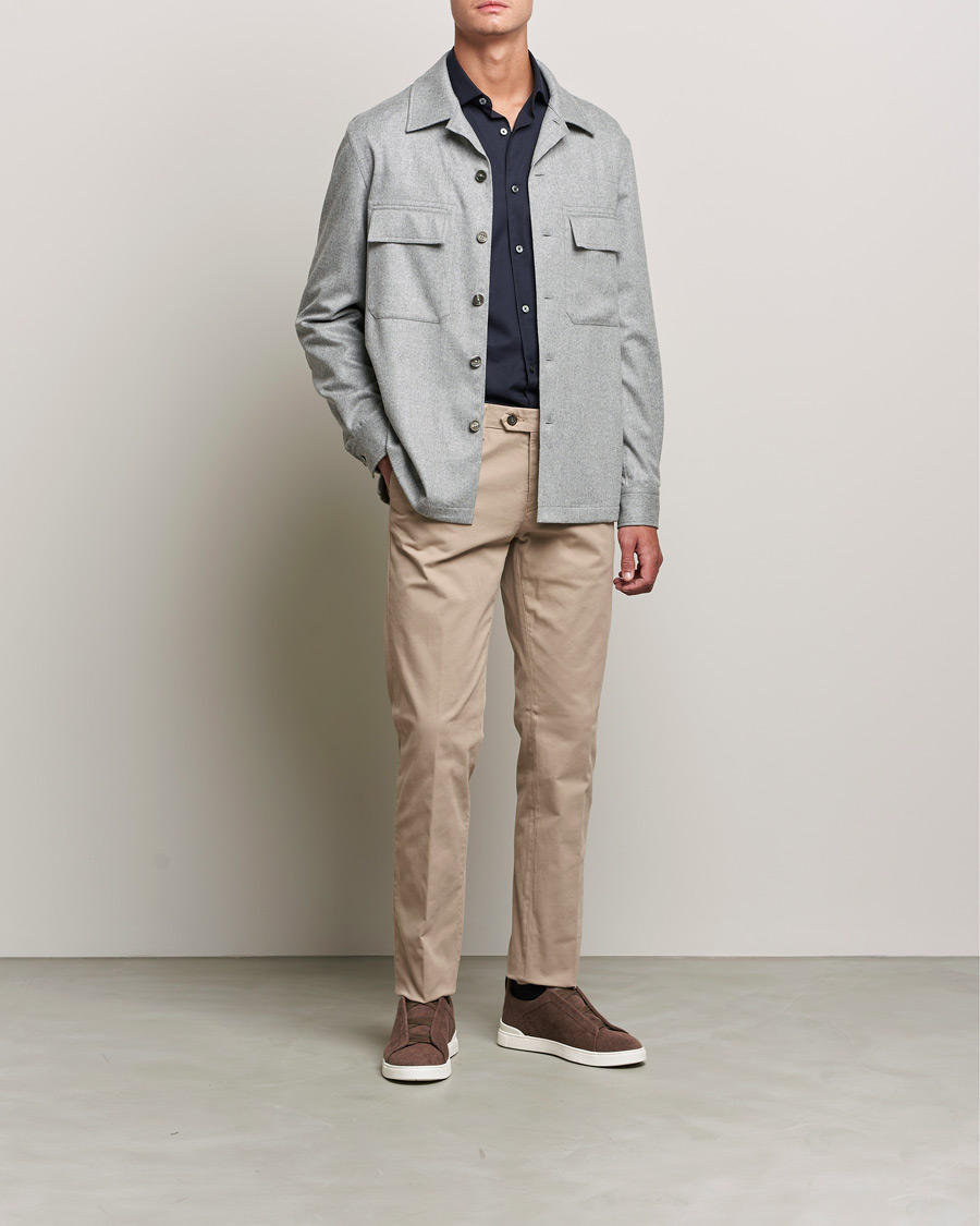 Herr | Skjortor | Zegna | Premium Cotton Shirt Navy