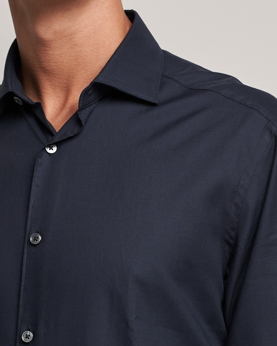 Herr | Skjortor | Zegna | Premium Cotton Shirt Navy